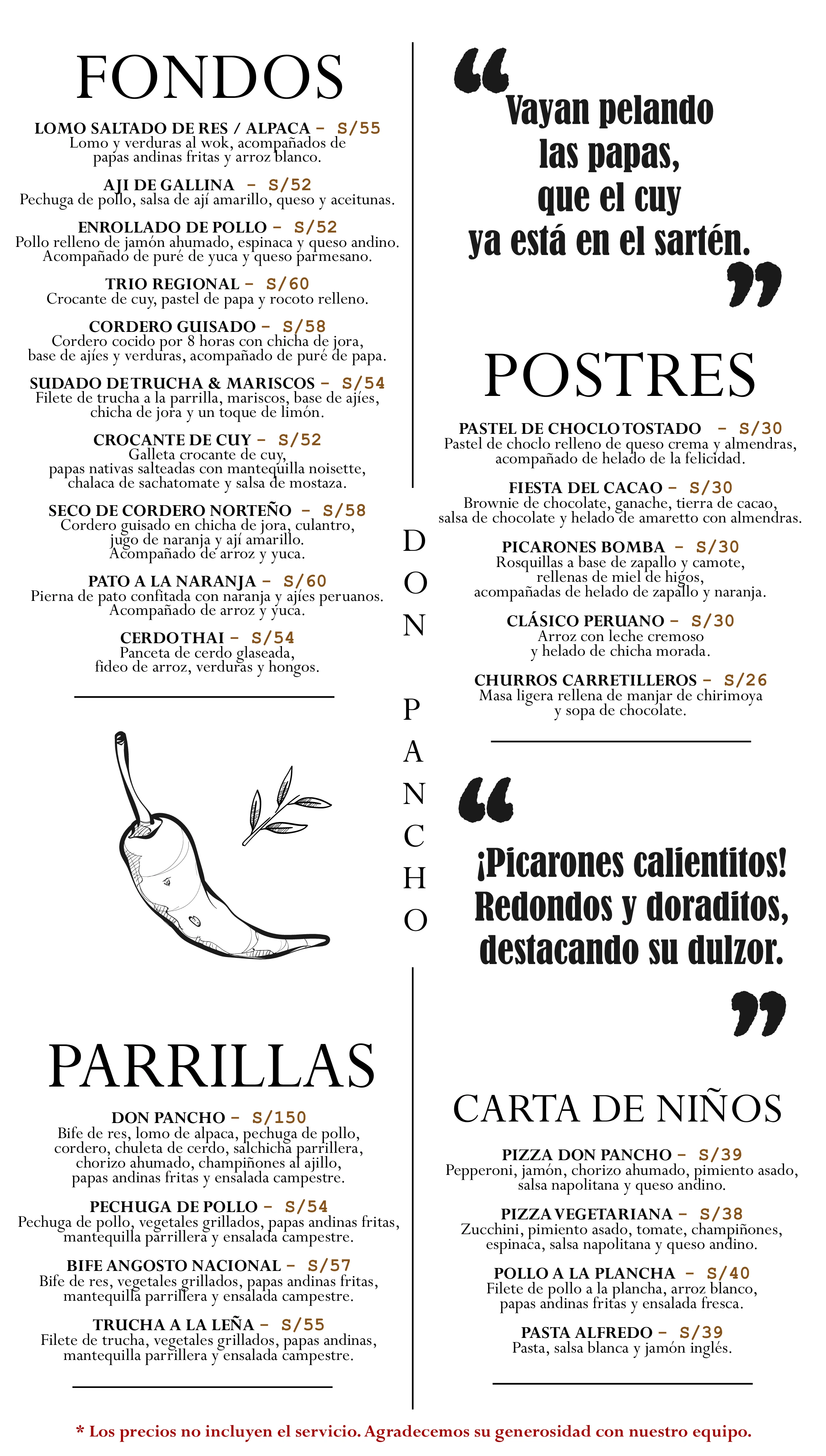 Parrillas-Postres-Carta de Niños